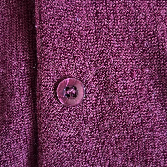 Vintage Mississippi Queen Maroon Cardigan Sweater Medium - Picture 3 of 6